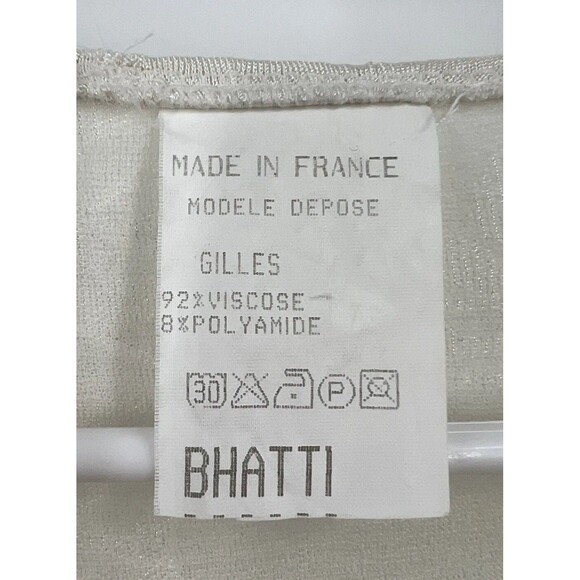 VTG Bhatti France Lace Ruffle Bodysuit Shoulder Pads Victorian S/M Classy - Picture 10 of 16